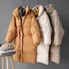 Jaqueta de inverno Long acolchoado mulheres com o joelho de joelho coreano Loose Down Coat Casal Clothes Cotded Roupos 201127