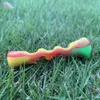 Honrypuff Horn Vorm FDA Siliconen Glas Roken Herb Pijp 20mm One Hitter Dugout Pipe Tabak Sigaret Pijp Hand Lepel Pijpen Accessoires