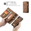 Caseme Magnetic Leather Wallet Cases dragkedja avtagbart avtagbart lock f￶r iPhone14 13 12 11 Pro Max Xsmax XR Samsung