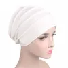 Woman India Hat Мусульманский рюшанный рак химиотерапия шляпа шансы шарф тюрбан головной оболочкой крышка повседневная хлопковая смесь комфортный мягкий материал1