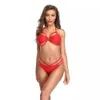 S-XL Swim Bikinis 2 stycken Baddräkter för Kvinnor Svart / Röd Swimming Bandage Hollow Top + Sexig Bikinis 2021 Hot Sale