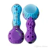 Honeybee Style Silicone glass water pipe with bright color pot can be customized smoking accessiories