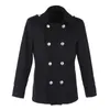 Uniforme militaire allemand manteau de laine à deux boutons mince manteau d'hiver pour hommes à la mode court laine LJ201110