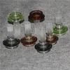 2 Stück bunte 14-mm-Außenverbindung, doppelschichtige Glasschale für Bongs, die trockene Kräutertabakschalen rauchen, Stück Aschefänger für Wasserpfeife, Dab-Ölplattformen