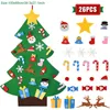 Crianças DIY sentiram decorações de árvores de Natal para o ano Navidad Gifts Festa de Natal Ornamentos de Papai Noel Tree de Natal 201027