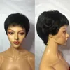 10A Grade Pixie Wigs Virgin Brazilian Human Hair Lace Closure Wigs Natural Black Short Bob Lace Wigs 150% Density