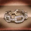 Anel de moda para mulheres brilhando cristal com pedras laterais jóias com anéis de noivado de diamante CZ