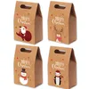 Julpresentväskor Xmas Vintage Kraft Paper Apple Gift Box Christmas Candy Case Party Gift Hand - Inslagna paketdekorationer WMQ CGY742