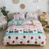 4 pezzi carino set biancheria da letto di lusso moderno cartoni animati di frutta queen size fogli adulti bambini piumino copripiumino consolatore kawaii ragazzi ragazza LJ201127