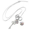 10pcs Whole Key Charms Snap Jewelry Necklace With 80CM Stainless steel Chain fits 18mm GingerSnaps Y1130261V