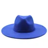 9.5cm Wide Brim Hats Women Formal Hat Men Jazz Top Hat mens Panama Cap Lady Felt Fedora caps Woman Man Winter Fashion Accessories NEW