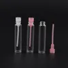 100pcs / lot 뜨거운 1ml 미니 유리 작은 샘플 바이알 향수 병 2ml 3ml 향수 테스트 튜브 평가판 병