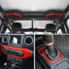 17pcs Car Central Control Interior Decoration Cover Trim Accessories For Jeep Wrangler JL JT 18+ Red