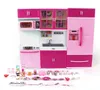 Kids Large Children /27s Kitchen With Sound And Light Girls Pretend Cooking Toy Play Set Pink Simulation Cupboard Gift Toy Food LJ201211