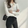 Printemps Rose Pull Tricoté Femmes Vêtements Noir Coréen Mince Pull Tops Vintage Blanc Hiver Mince Femme Chandails Automne T200607