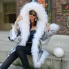 Women Winter Down Jacket Coat Long Warm Silver Parkas Mongolia Sheep Fur Duck Down Coat Parka 201214