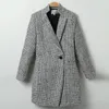 Winter Autumn Suit Blazer Women 2019 Formal Woolen Jackets Work Office Lady Long Sleeve Blazer Outerwear Plus Size 7XL T200319