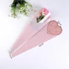 Envoltório de presente 20 pçs / lote Diamante coração envolvendo plástico Único rosa de embalagem de flores de embalagem Decorações de festa caixas de caixas para flores