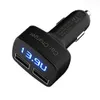 4-in-1 Dual USB Car Charger Digital LED Display DC 5V 3.1A Universal Adapter With Voltage Temperature Current Meter Tester