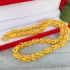 Factory Whole Vietnam Placer Gold Jewelry Men Ornament Cloth Pattern Dragon Sand Gold Necklace Gold Plated 24K Imitation Brace3071879