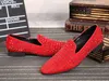 Pantofole da fumo maschili in stile britannico Scarpe da uomo in pelle scamosciata rossa Scarpe basse da uomo Scarpe mocassini da uomo