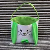 Cesta festiva de Pascua Conejito Impresión Bolso Cubo Nuevo Arco Tote Cubo WHT0228