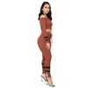 Plus Size Rib Knit Two Piece Sets Women New Clothing Slash Neck Long Sleeve Crop Top+Pencil Pant Sweat Suits Lounge Wear Outfits T200821