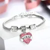 Bracciale cuore di diamanti Crystal Mom Zia Figlia Nonna Credi braccialetti con ciondoli per gioielli moda donna Will e Sandy