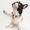 タフハウンドナイロンドッグハーネスプルハーネス犬フレンチブルドッグ調整可能ソフトパピーハーネスベスト犬リーシュセットペットアクセサリーQ251J