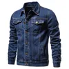 Herrjackor denim jacka män mode motorcykel jeans jackor män kausal överdimensionerad bomull casual svart blå denim jacka man ytterkläder kappa 220826