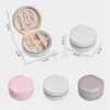 Round Jewelry Storage Box Portable PU Leather Jewellery Storage Ring Earring Necklace Packaging Display Case Organizer