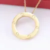 Marca de diseñador clásico colgante collar moda pareja amor collar para mujeres hombres alta calidad chapado en acero inoxidable 18 K oro collares joyería