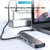 6 in 1 Tip-C yerleştirme istasyonu USB C HUB 4 K HD 87 W Hızlı Şarj USB3.0 Splitter MacBook Converter için SD / TF Kart Yuvaları Adaptörü