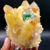 Nouveau Trouver un amas de cristaux PhantomQuartz jaune et bleu, MineralSpecime250i