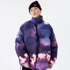 Mens 힙합 파카 재킷 가로류 스카이 인쇄 자켓 하라주쿠 면화 겨울 패딩 자켓 코트 따뜻한 outwear 두꺼운 201214