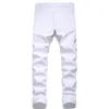 Mode Streetwear Männer Jeans Weiße Farbe Malen Gedruckt Jeans Männer Designer Hip Hop Hosen Slim Fit Elastische Punk Stil Bleistift hosen