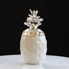 VILEAD 15.5cm 20.5cm Figurine di pino in ceramica Scatola di immagazzinaggio bianca nera per gioielli Artigianato di frutta Decorazione domestica Y200104