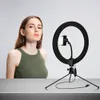 LED Ring Light Selfie Circle Lamp avec trépied de support de téléphone flexible pour le maquillage Photo Video Lighting Ringlight sur TikTok YouTube