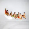 冬のワンダーレーンクリスマスの村セットサンタの眠りは、トナカイのライトアップテーブルレンタップの装飾201130
