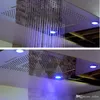 Grifos de ducha de baño de lujo, juego de cabezal de ducha de lluvia grande con Control remoto LED, lluvia doble montada en el techo y niebla de cascada