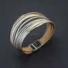Wide Contrast color leather wrap bracelet gold magnetic buckle women bracelets bangle cuff fashion jewelry will and sandy new