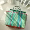 Kvinnor Weave Beach Woven Bucket Casual Handväskor Väskor Populära Mottagning av plastkorg Shopping Tote Storage Bag94128644398964