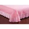 Laço cor-de-rosa princesa casamento cama de cama luxo conjunto rei size size size seda de algodão set set edredão capa cover bedspread pillowcase t200706