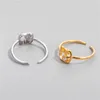 Cluster Rings SODROV S925 Sterling Silver Cute Animal Elephant Ring Female Hollow Single Diamond Korean Girl Simple Ring1