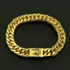 Hip Hop Golden Smooth Cuban Chain Bracelet Ice Out Men's Trend Bracelet Jewelry Gift jlljoC