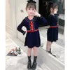 Chidlren Automn Robe Girls Girls Princess Robes Kids Knited Pull Sweater Kids Fashionable Long Maneve Color Couleur Robe Jirts4862473