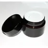 Коричневая янтарная стеклянная крема банка черная крышка 20 30 50 г косметическая упаковка образец глаз Hufv4