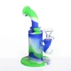 Silicone Water Pipe 6.2 inch Glass Bong with glass bowl Oil Rigs Food Grade Silicone bongs