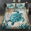 Ocean Series Sea Turtle Seahorse Dolphins 3D Постельное белье Комплект постельных принадлежностей Утешитель постельного белья Осьминоги постельное белье кровать Белье US AU UK11 Размер 201021