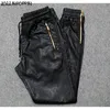 Homens Joggers Faux Leather Ponts Side Zipper Hip Hop PULHO DE CATAS DE CATAS DE CATAS DE CATAS DE ALIMENTAÇÃO DA PALTAS DE ABERTA DA PERDENTES DE ABRIGENTE DE ABRIGENÇÃO DA CAIXA 201229798299